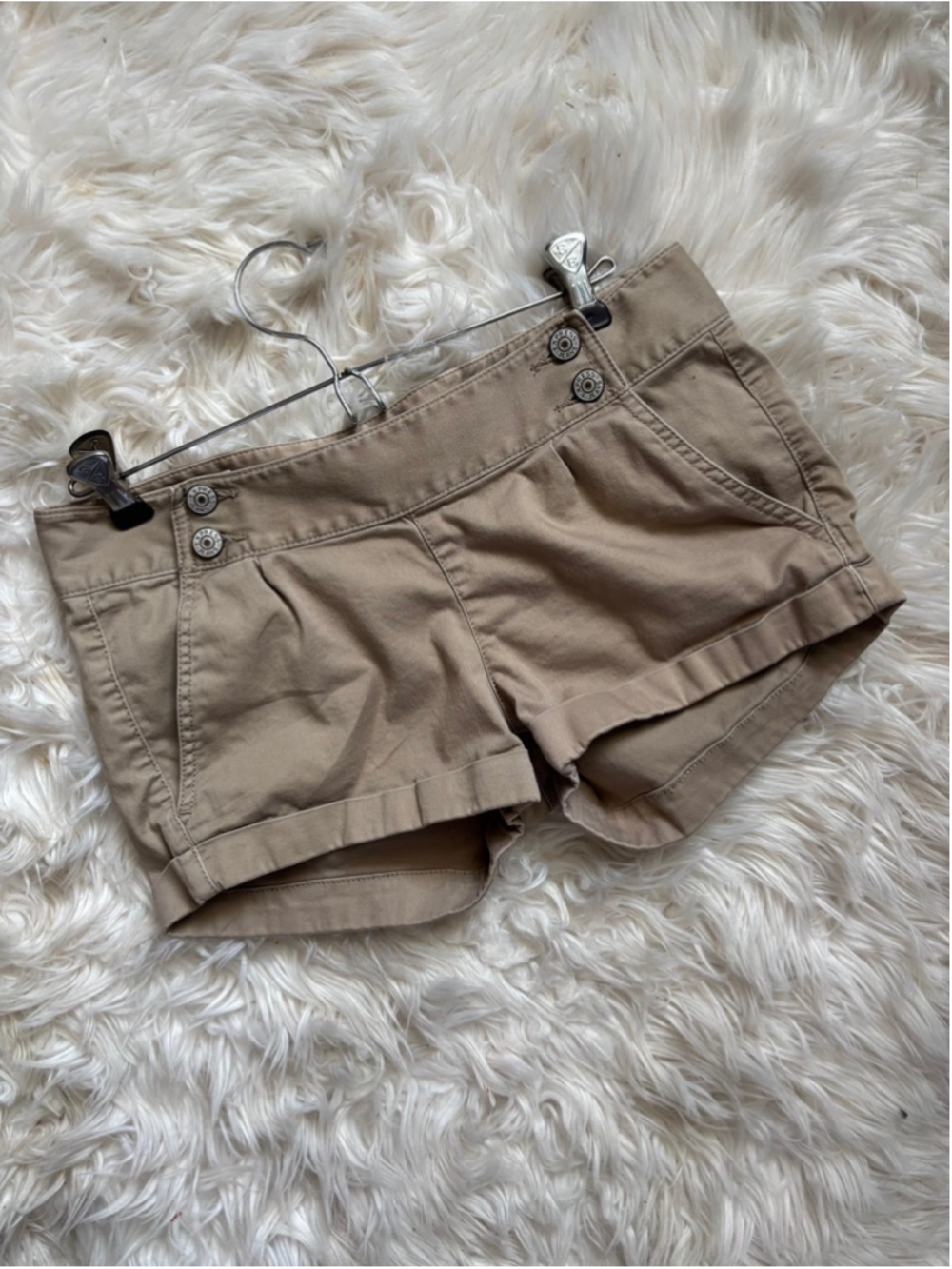 Express khaki Tan Cargo Shorts with Classic Design Y2K 2000s